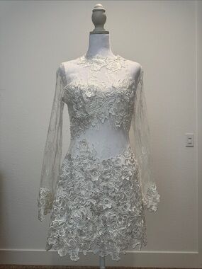Issue New York White Lace Long-Sleeve Mini Dress